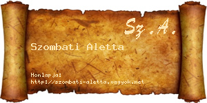Szombati Aletta névjegykártya